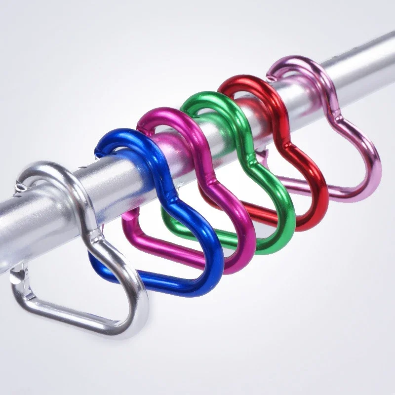 Climbing Carabiner 1pc Heart Shaped Outdoor Camping Bold Aluminum Alloy Locking Clasp Keychain Multi Survival Gear Travel Kit