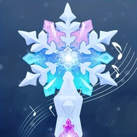 Princess Snow Wand Toy Fairy Girls Glowing Wands Christmas Halloween Children Toys Snowflake Light Sound Sticks Kid Cosplay 2