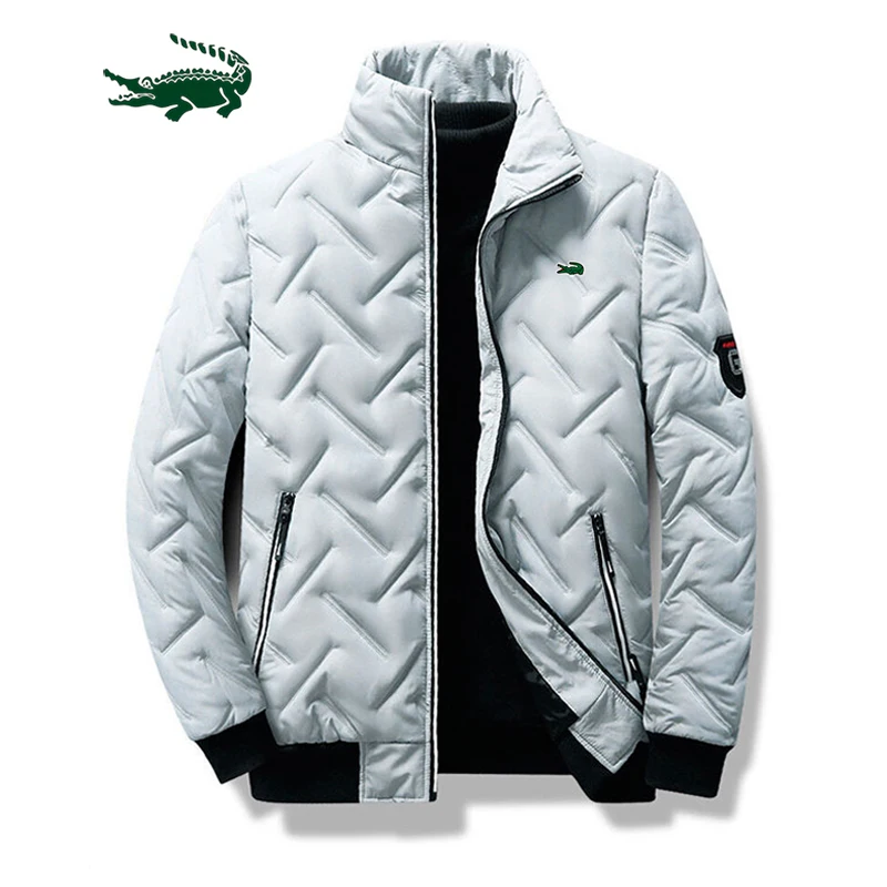 

Brand Men's Jacket Fashion Solid Casual Thickened Jacket Stand Collar Cold proof Large Cushion Men's Fashion Loose