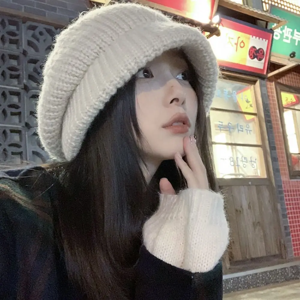 Fashion ​Large Size Winter Hats Thickened Ear Protection Beanie Caps Cute Outdoor Knitted Hat for Men Women