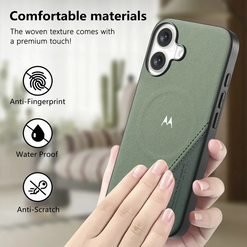 Business Woven Texture Magnetic Phone Case - Shockproof Cover