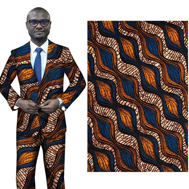 Tissu africain uni en Polyester à imprimé géométrique, vêtement de styliste professionnel