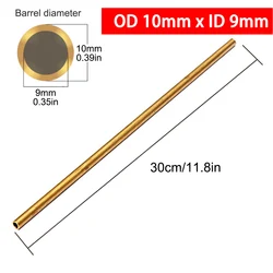 Premium Brass Tubes for DIY Crafting and Model Making - Various Diameters, 300mm Length, 0.5mm Wall Thickness (10mm)