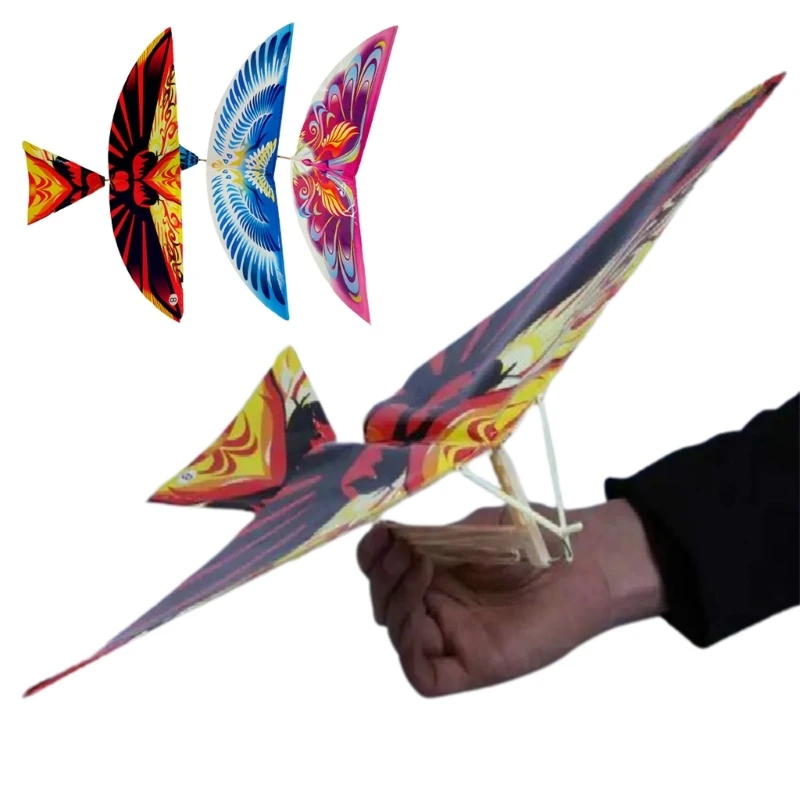 10pieces Hands on Assembly Wood Rubber Band Power Bird Toy Party Outdoor Outing Activities Children DIY Kites Game Kite flying children s car building multi storey parking lot toy alloy car diy assembly parking lot track circuit voiture toys for kids gift