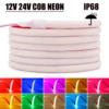 IP68 Waterproof COB Neon Strip 12V 24V 320Leds/M White/Ice Blue/Pink/Yellow/Pink/Red Home Decor Flexible Ribbon Rope LED Light 1