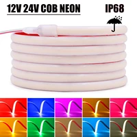 IP68 Waterproof COB Neon Strip 12V 24V 320Leds/M White/Ice Blue/Pink/Yellow/Pink/Red Home Decor Flexible Ribbon Rope LED Light 1