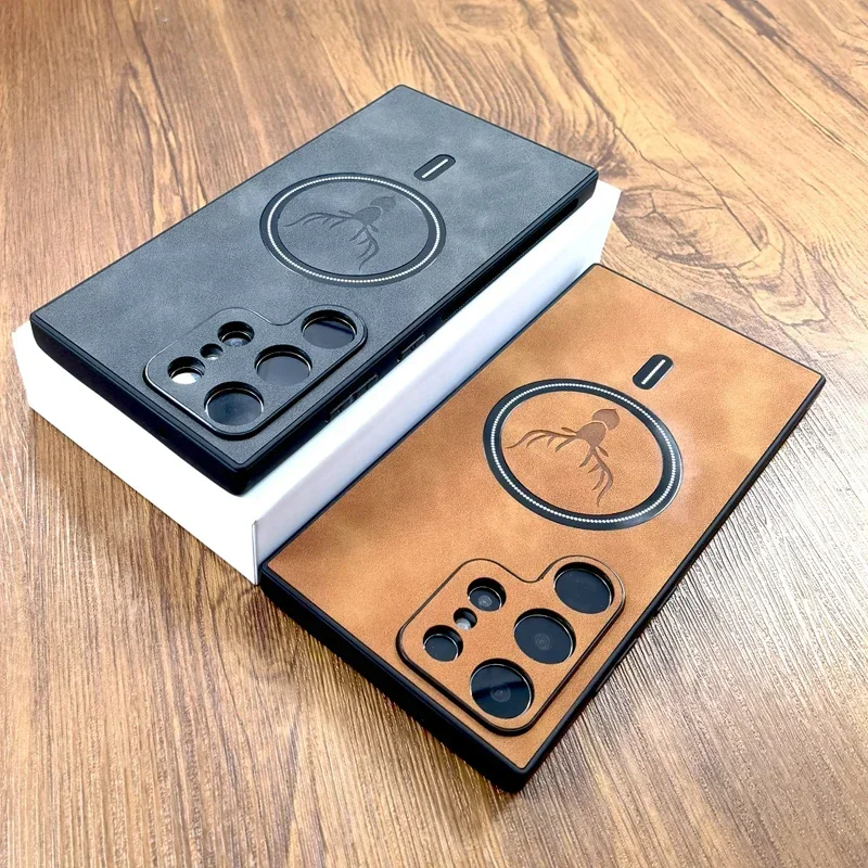 Luxury Retro Deer Embossed Leather MagSafe-Enabled Phone Case