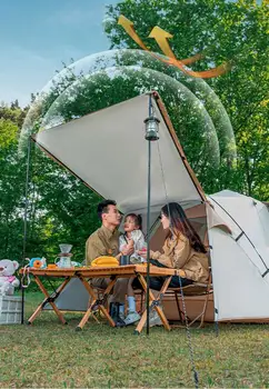 Essential For Family Travel Outdoor Camping 3-5 Double-layer Waterproof Anti-UV Shade Beach Camping Two Doors Two Windows Tent 3
