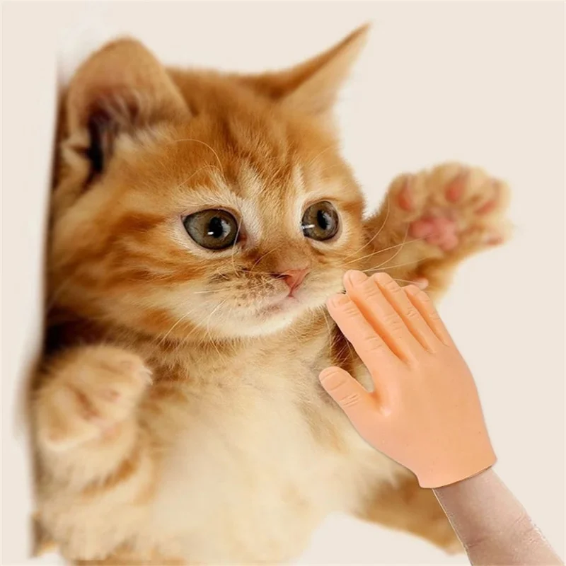 3766-e99e5f.jpg Mini Hands Model Tiny Hands Cat Massage Tool Funny Silicone Gloves Finger Gloves Little Finger Cat Toy Interactive Cat Toy