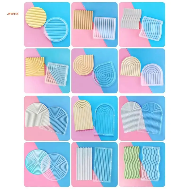 

Resin Molds Striped Silicone Mold for Epoxy Casting DIY Arch Door Mold Home Decor Cup Mat Epoxy Mold