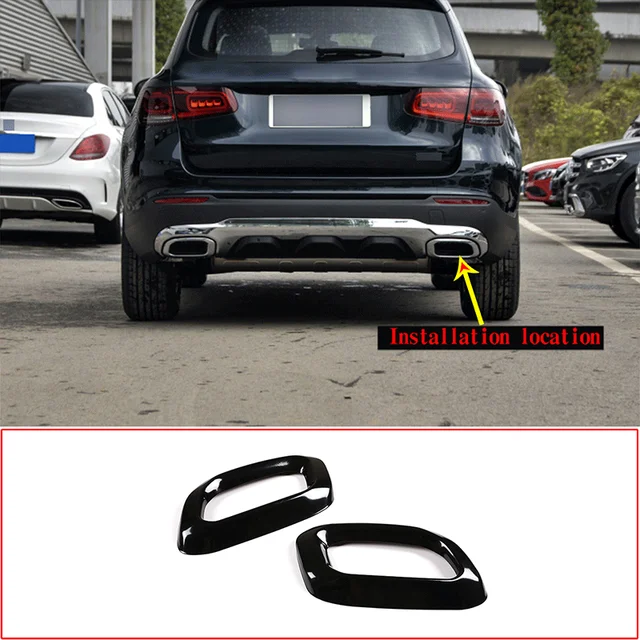 Gorgeri Auspuffblende Blenden, für GLC GLE GLS W167 X253 X167 2020  Auspuffrohrabdeckung 2-teiliger Edelstahl-Endausschnitt 4  Auslassverkleidung Passend : : Auto & Motorrad