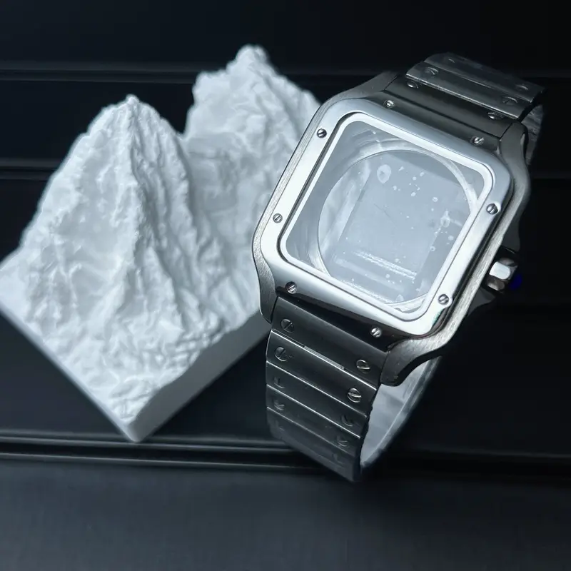 38mm Square Watch Case 316L Steel Strap Watch Repair Modification No Logo 27mm Dial for Sandoz NH36 NH35 NH70 Automatic Movement - Image 8