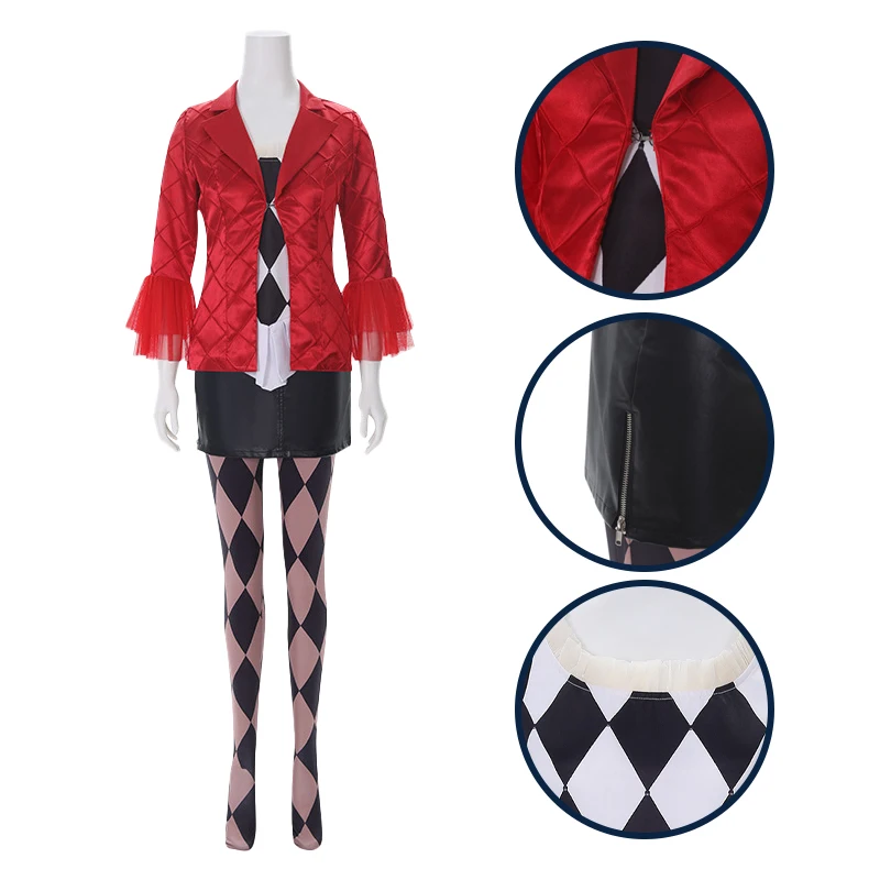 Костюм для косплея йокир из фильма, красное пальто в стиле Харли, одежда для ролевых игр, женская униформа, костюм для Хэллоуина и карнавала