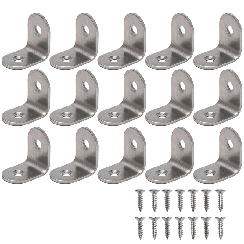 40PCS L Bracket Corner With 80PCS Screws, Corner Bracket, Angle Bracket Fastener For Wood Furniture Bedframe Cabinet