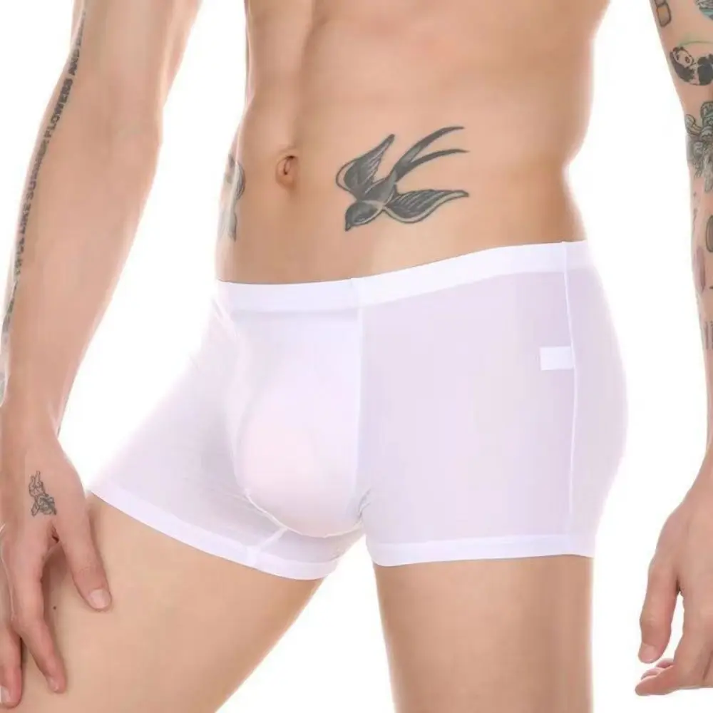 

Men'S Low Rise Flat Corner Underwear Sexy U Convex Cup Display Large Bag Underwear Men'S Fun Boxer Shorts And Underpants