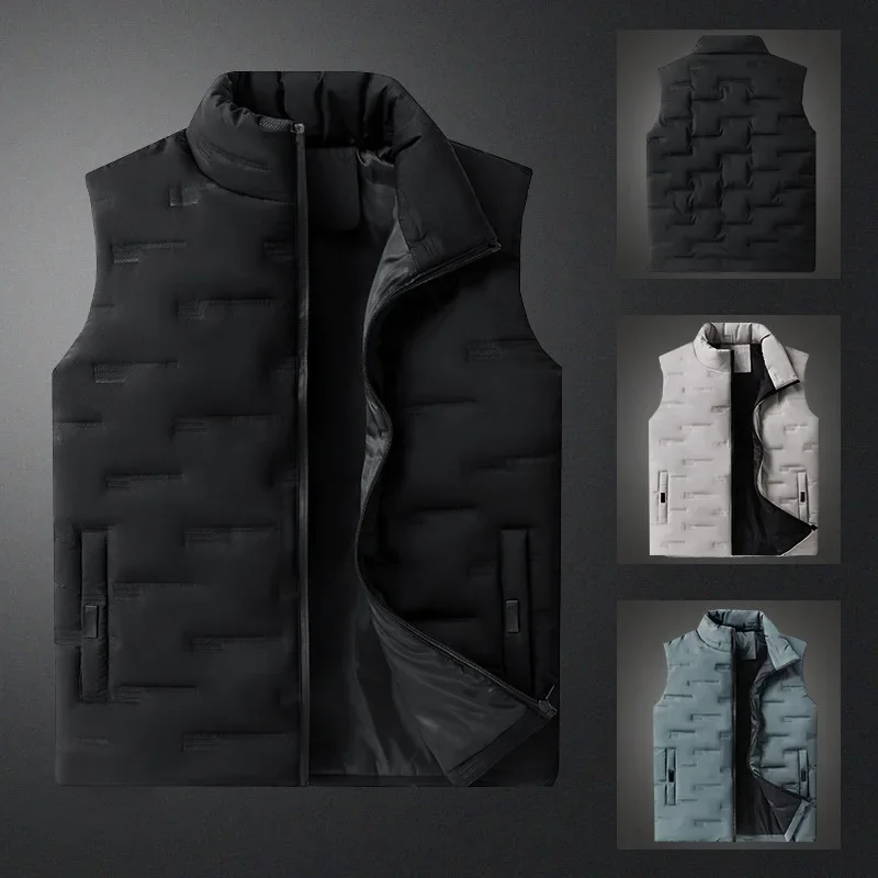 High Quality Casual Men's Cotton Vest Motorcycle Rider Stand Collar Down The Cotton Shoulder Vest Versatile Motorcycle Gear