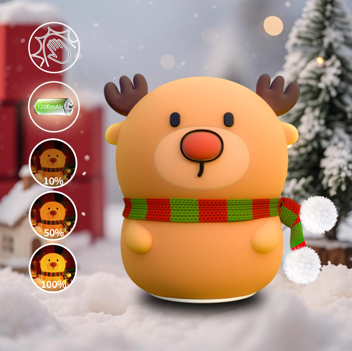 Novelty Animal Silicone Night Light Fox Rabbit Nursery Nightlight Rechargeable Timing Touch Sensor Bedside Table Lamp For Room