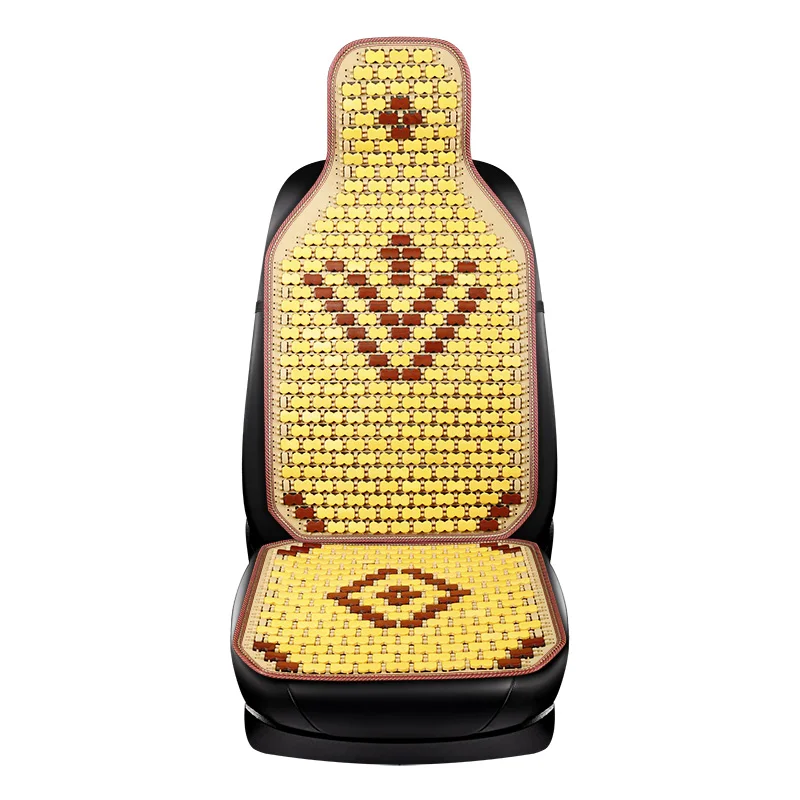 Funda de asiento de coche con cojín de bambú fresco de verano, alfombrilla cuadrada de bambú natural, de una sola pieza, masaje, transpirable, ambiental, impermeable