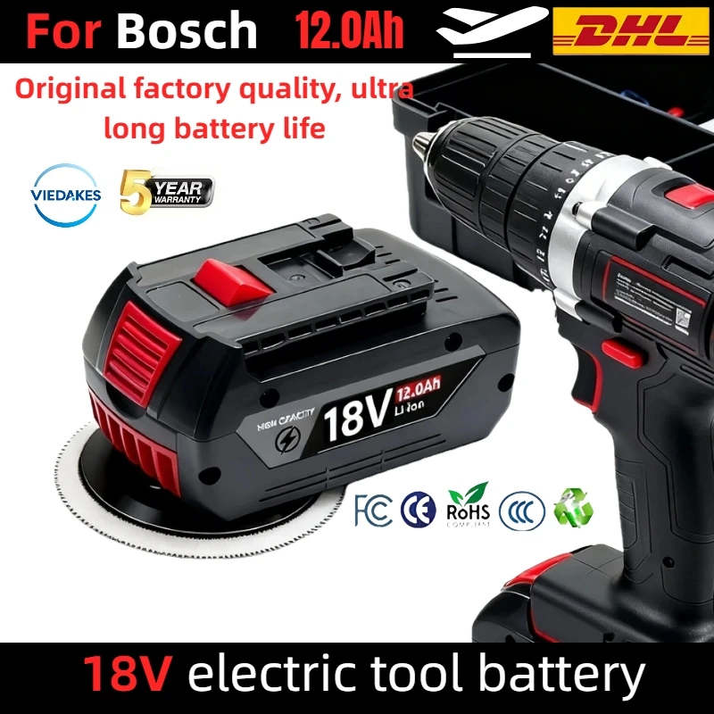 VIEDAKES for bosch 18v lithium battery 12.0Ah BMS Protection akku For bosch 18V Drill Grinder Professional Tools
