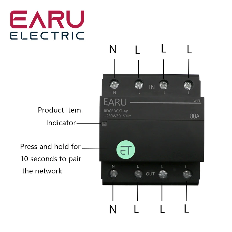 EARU- Smart Home Wifi Wireless Remote Switch Breaker Light Controller