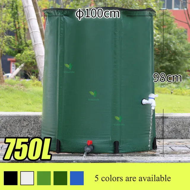 Vokanda 750 Liter 200 Gallonos Víztároló Tartály Összecsukható Hordó Esővíz -Visszanyerő Vödör Otthoni Kerti Öntözéshez