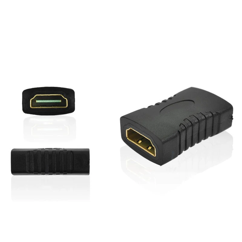 HDMI-compatible Female to Female Coupler Extender Adapter Connector HDTV HDCP 1080P F/F Converter Black