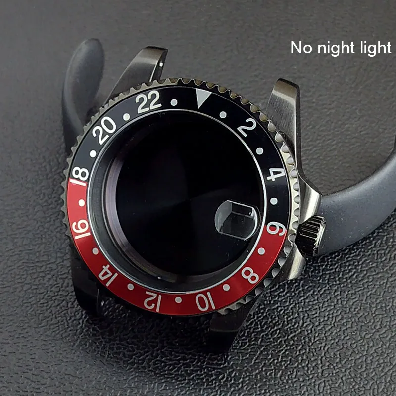 40MM Sapphire Glass GMT Bidirectional Rotation Watch Case with Accessories