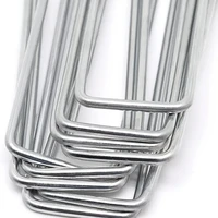 50-100pcs galvanized landscape staples, outdoor decorative stakes, anti weed barrier fabric anti rust staples, U-shaped tent 2