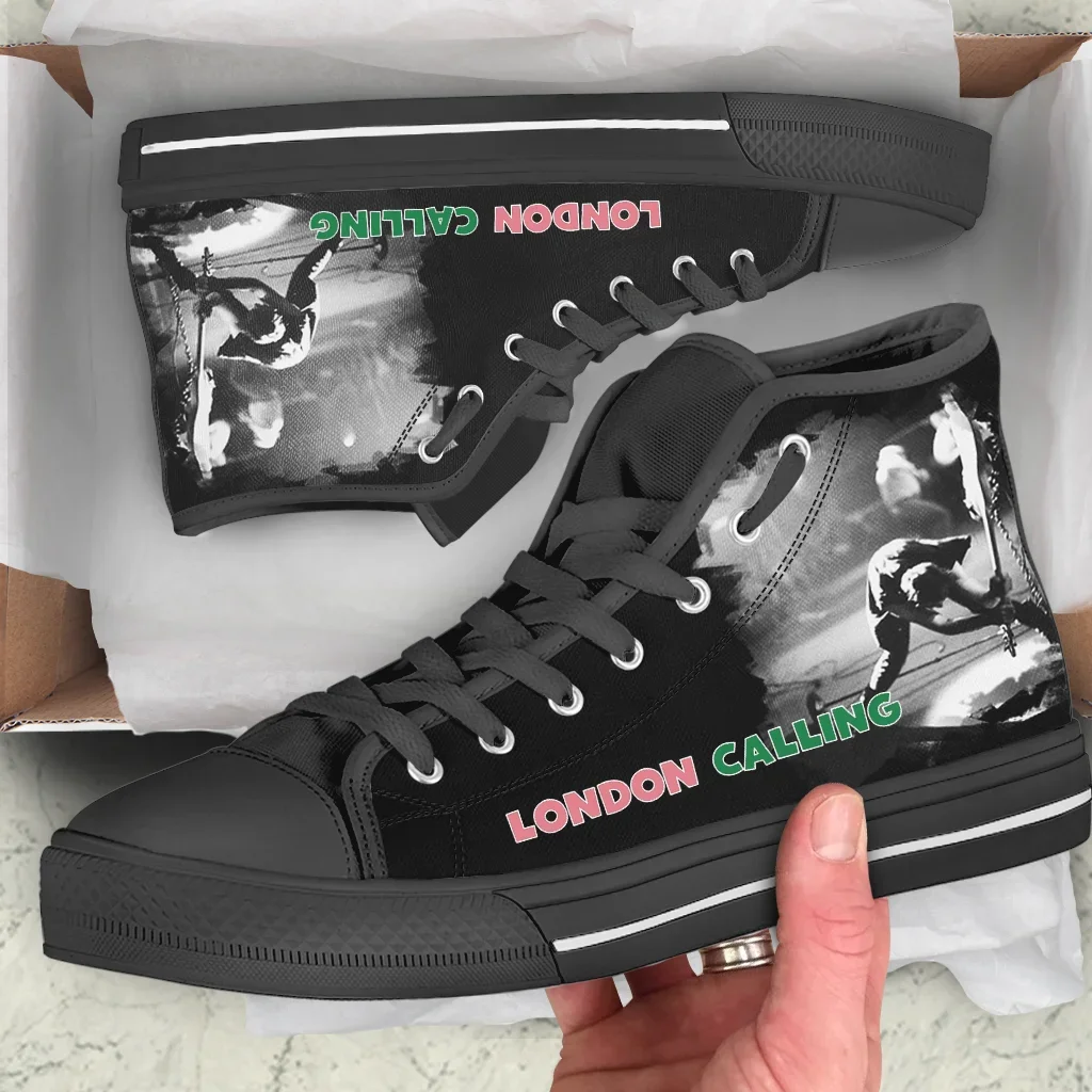 Cool Fashion The Clash Shoes London Calling New Summer High Quality Sneakers Casual Shoes Men Women High Top Classic Board Shoes