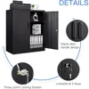 Metal Garage Storage Cabinet with 2 Doors and 2 Adjustable Shelves - 35.5" Steel Lockable File Locking Counter Cabinet 4