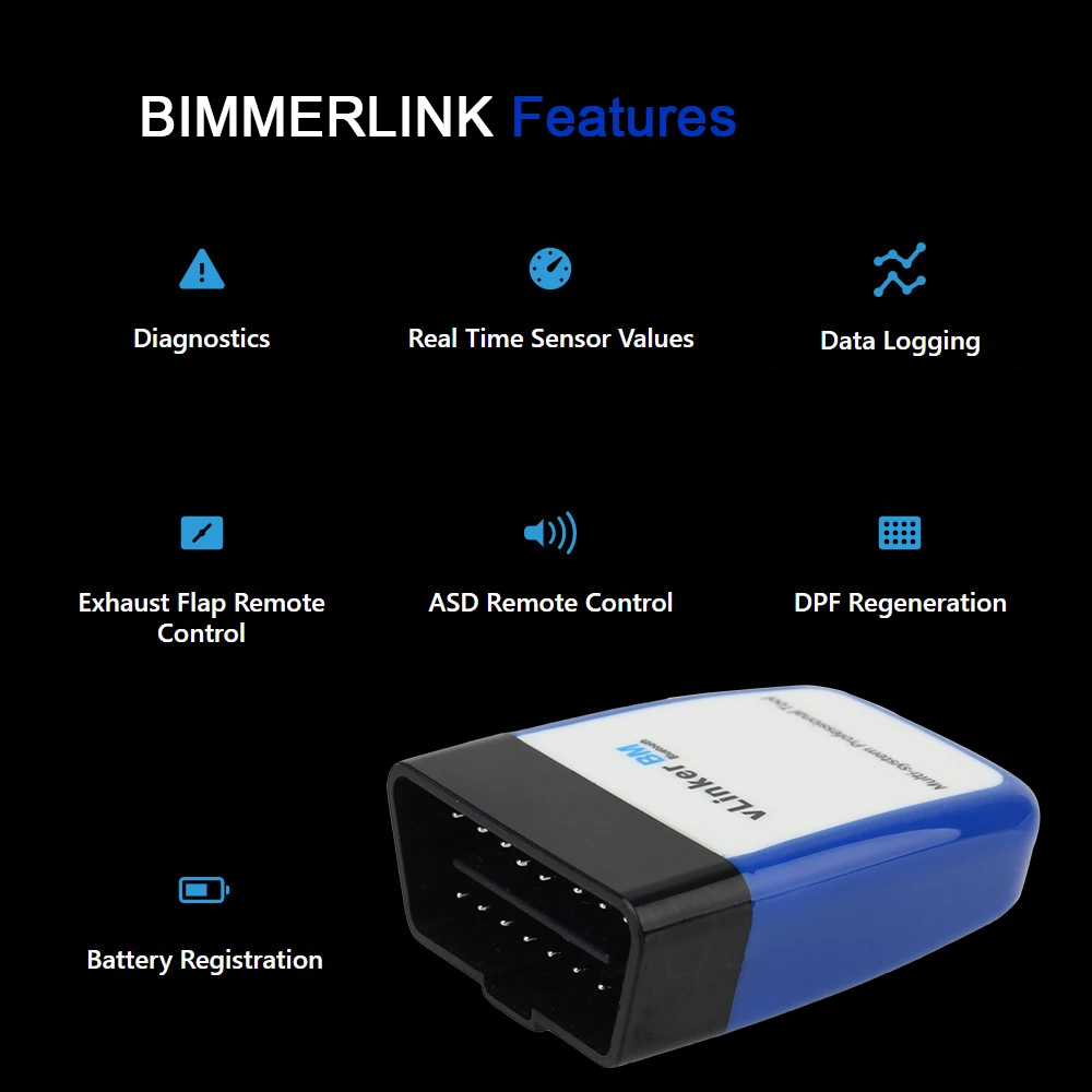 OBD2 Scanner Code Reader ELM327 VLinker BM Bluetooth 3.0 V2.2 For BMW Bimmercode Scan Car Diagnostic Tool best car battery charger