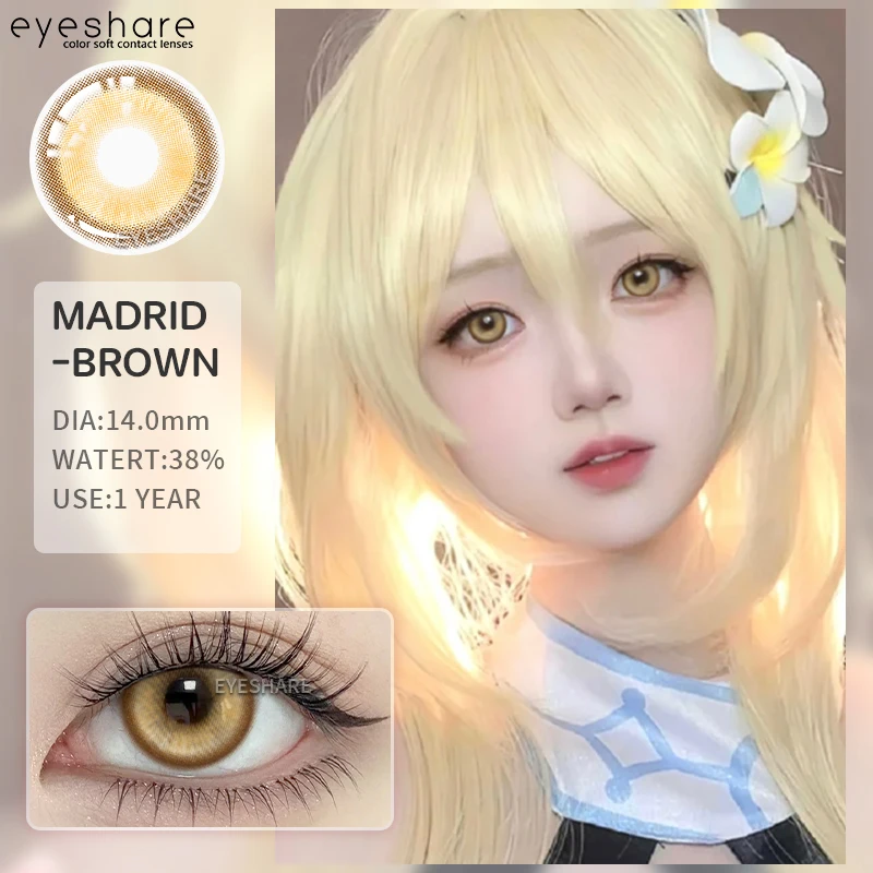 EYESHARE MADRID Series Purple Colored Contact Lenses for Halloween & Anime Beauty Accessories