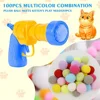 Plush Ball Shooting Gun Cat Toys Interactive Kittens Mini Pompoms Launcher Games Pet Accessories Supplies Indoor Cats Self Play 4