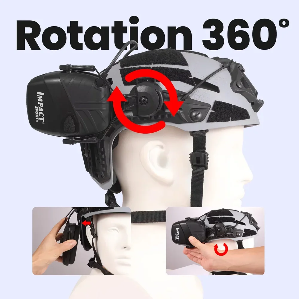 Army Shooting Earmuffs Tactical Helmet/Head Headset Electronic Hearing Protector Equipped with ARC Rail(Options)