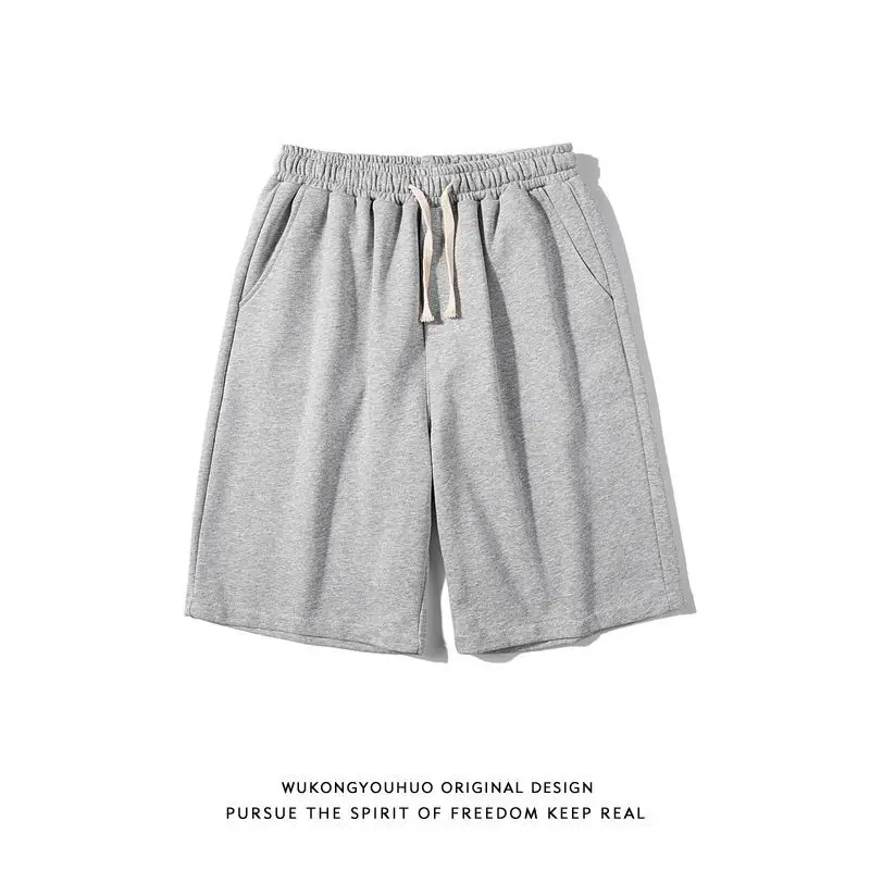 Men's Light Gray Loose Sport Shorts Summer American Street Basketball Casual Five-Pocket Trousers - Image 5