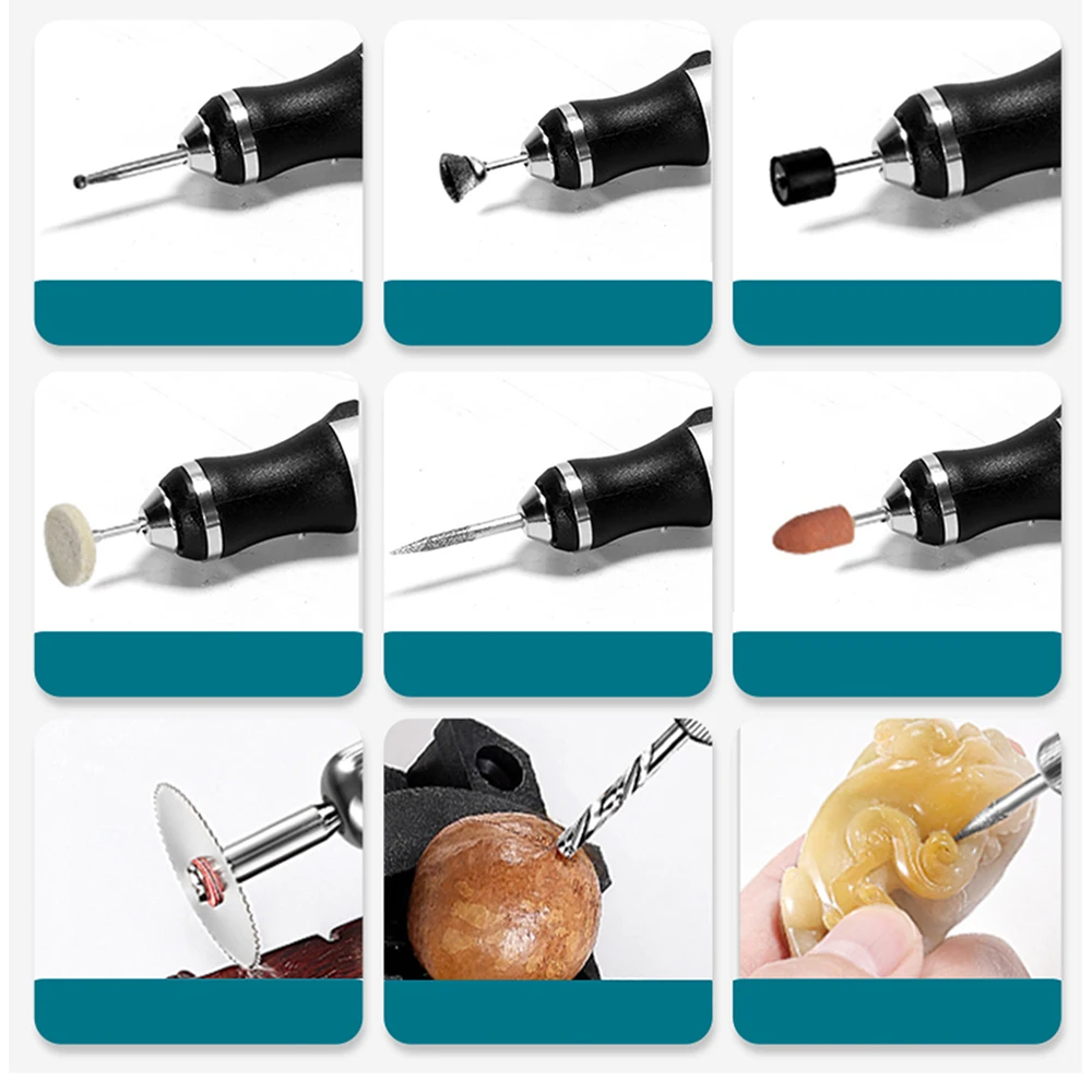 Mini Cordless USB Engraving Pen – 58/74/83pcs Electric Etching Rotary Tool Kit 6