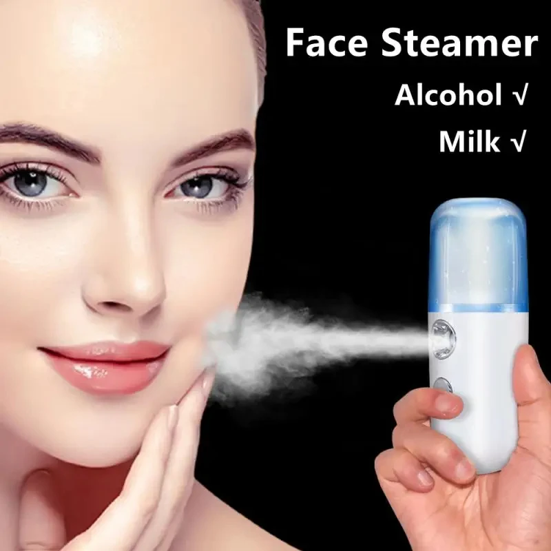 Portable Nano Mist Facial Steamer USB Rechargeable Moisturizing Sprayer & Humidifier for Deep Hydration Home Travel Skin Care