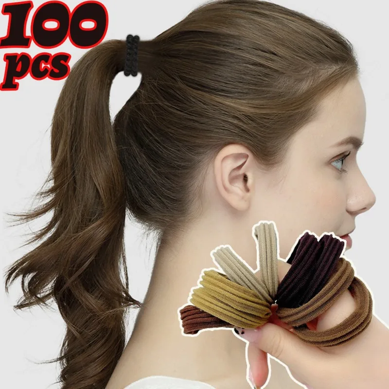

Women Hair Rope Girls Simple Solid Color High Elastic Hair Bands Daily Durable Seamless Hair Ropes Fashion Jewelry Accessories