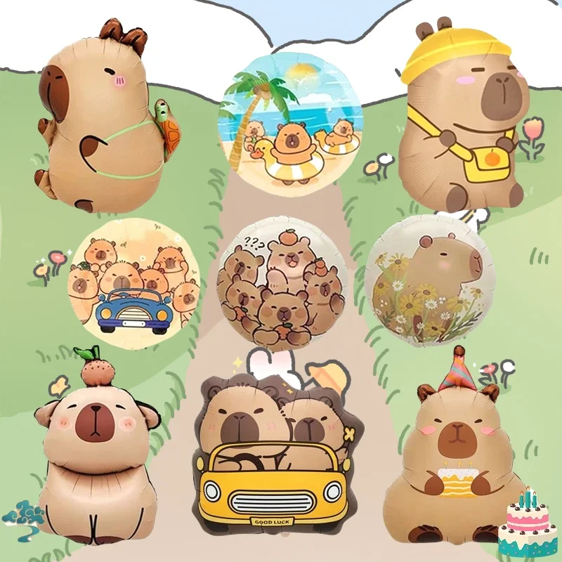 1 stücke Nette Cartoon Tier Capybara Aluminium Folie Ballon Kind Geburtstag Party Dekoration Folie Ballon Baby Dusche Geschenk Liefert