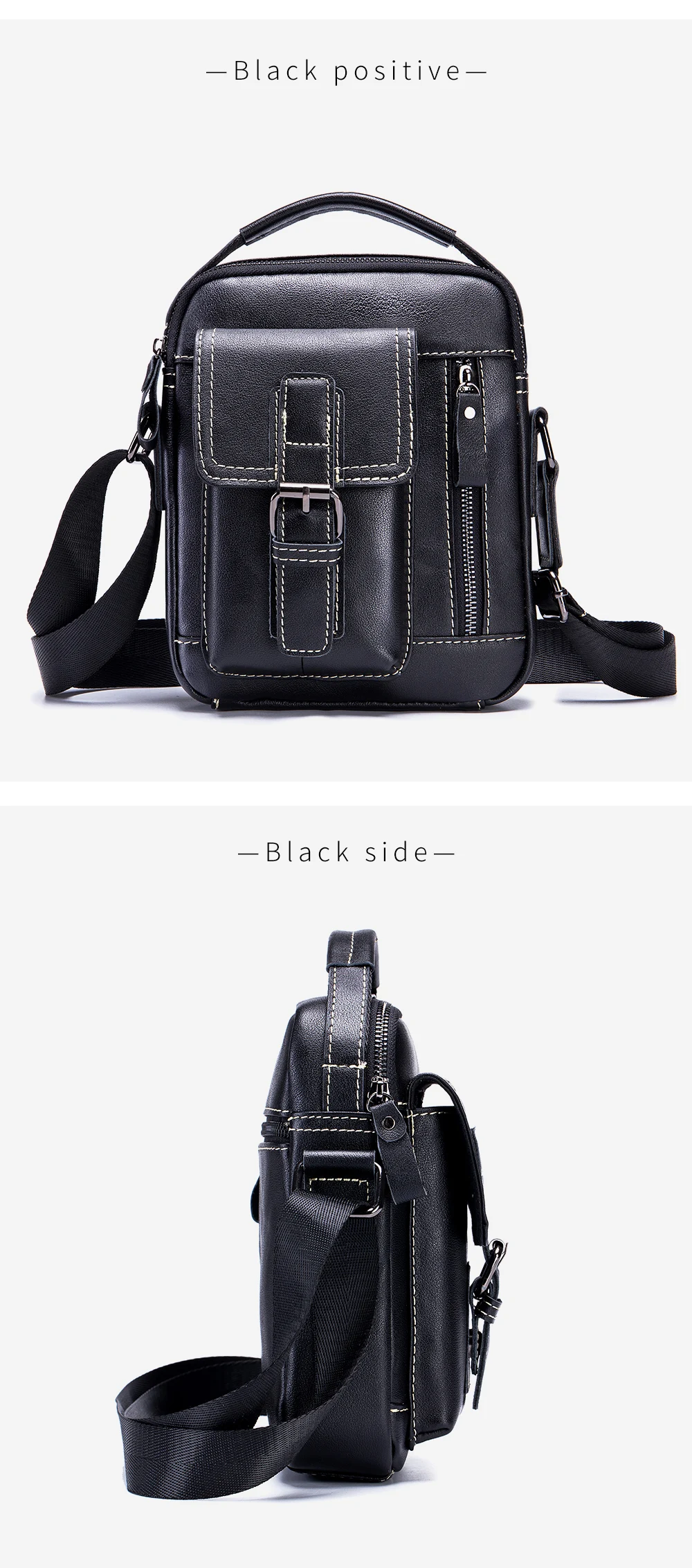 Men's Genuine Cowhide Leather Crossbody Bag - Vintage Vertical Shoulder 9 S98f9e14ea38a40818f1ae97cf6a60febf
