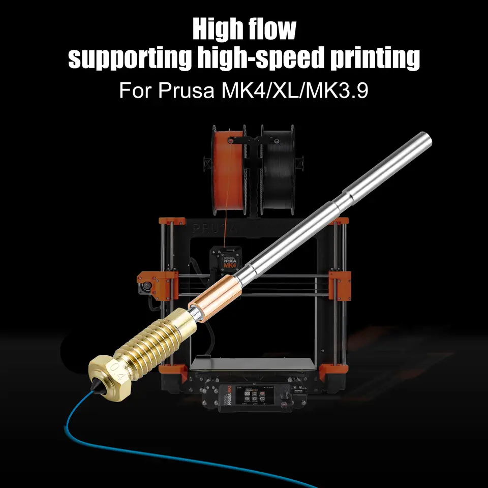 Upgraded Hotend Nozzle For Prusa MK4/XL/MK3.9 All Metal One-Piece Hardened Steel Nozzle 0.4mm Durable High Flow 3D Printer Part image 3