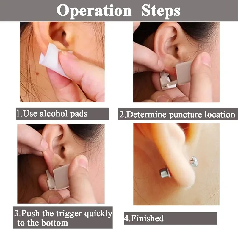 Solid Color Ear Piercer Sterile Ear Puncher Quick Operation Prevent Inflammation Earlobe Punching Gun Aseptic Piercing Gun ear piercing tool piercing tool