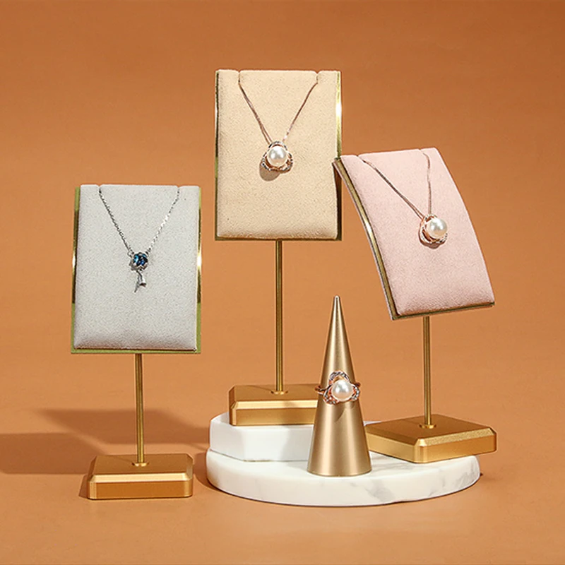 1Pcs Metal Velvet Necklace Display Rack Jewelry Display Stand Earrings Chain Pendant Holder Organizer Jewelry Shooting Display