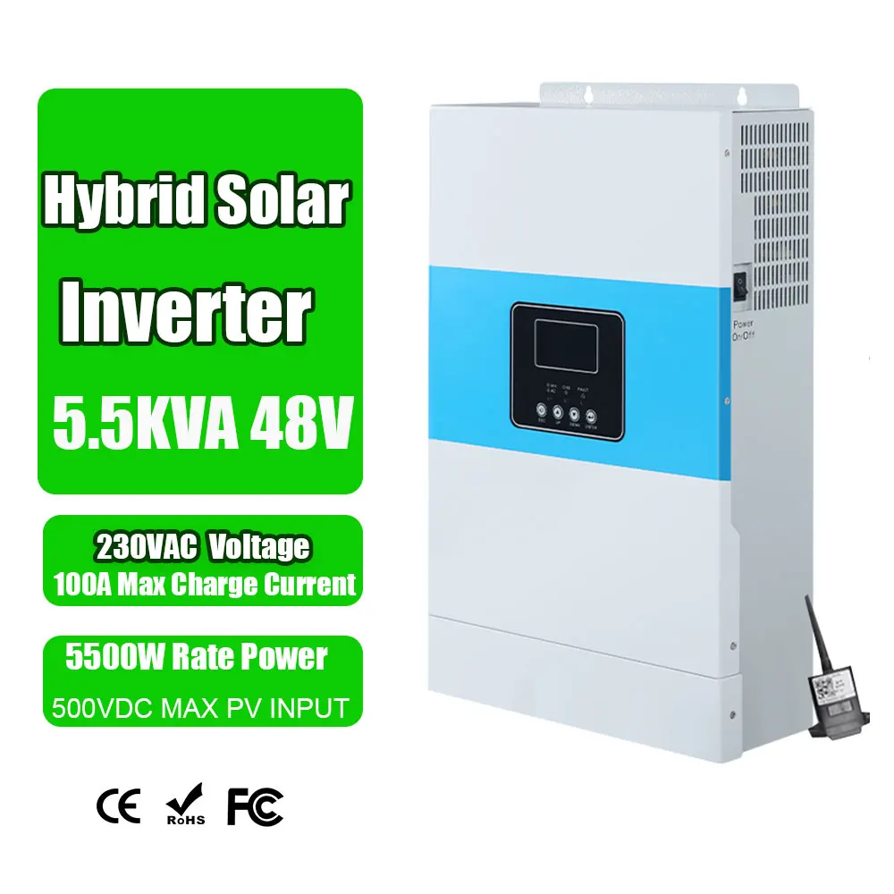 5500w Inverter 48v 220v Hybrid Solar Inverter 5.5kva Pure Sine Wave