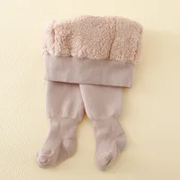 Leggings doublés de rayures Polar Smile pour bébé fille, collants chauds en coton épais, garde au chaud, enfants en bas âge, hiver 2