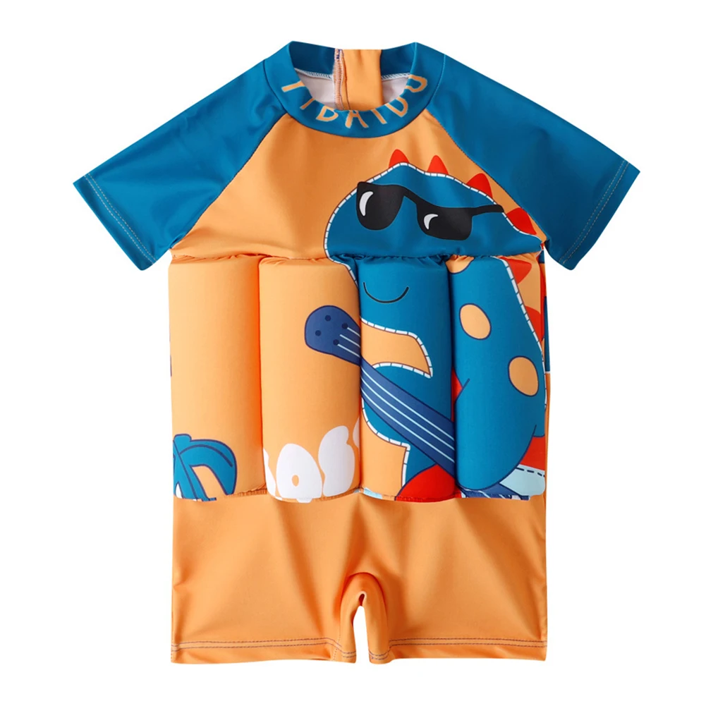 Children's Buoyancy Swimsuit Cartoon Print Swimwear Kids One-Piece Floating Rash Guards Bathing Clothes Boys Girls Swimming Suit kids swimsuits