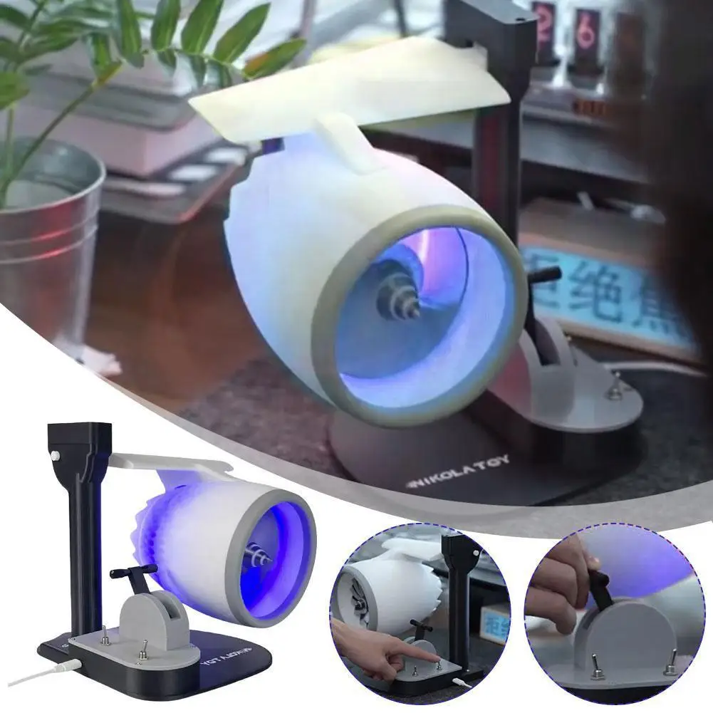 Desktop Turbofan usb interface Moulding Creative Fan Red Tail Flame Humidifying Spray Turbine Engine Model Toy High Power Fan