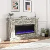 Waverly Wide Mantel with Linear Electric Fireplace & Crystal Ember Bed, Onyx Marble 1