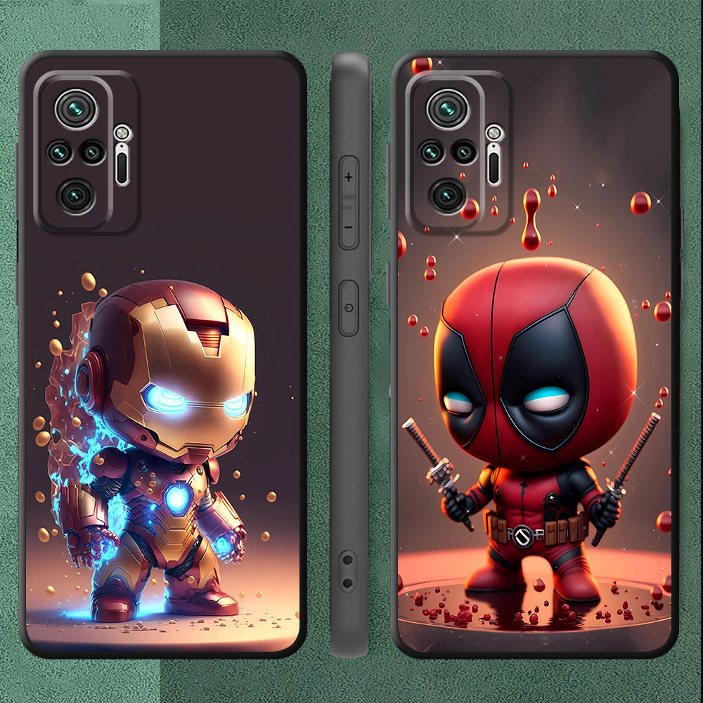 TPU Soft Cover Phone Case for Redmi Note 10 9 8 7 12 9T 13 Pro 11 Pro 8T 11S 9S 10S 12S 10 Lite 11 Capa Cute Marvel Iron Man