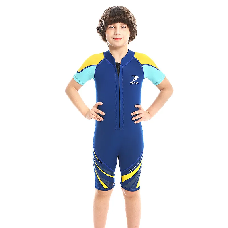 

Front Zip Shorty Wetsuits Kids Toddler 2.5mm Neoprene Suits Surfing Canoeing Scuba Diving Suits Girls Boys Shortie Wet Suit